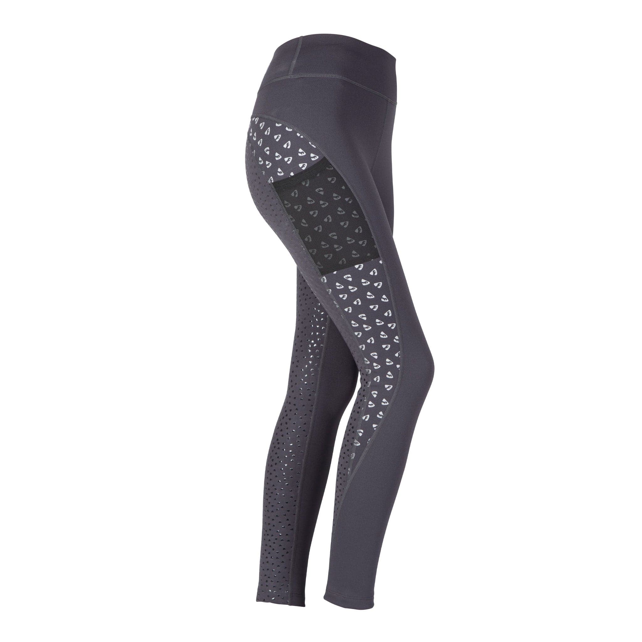 Aubrion Children's Coombe Riding Tights Black Reflective 8306