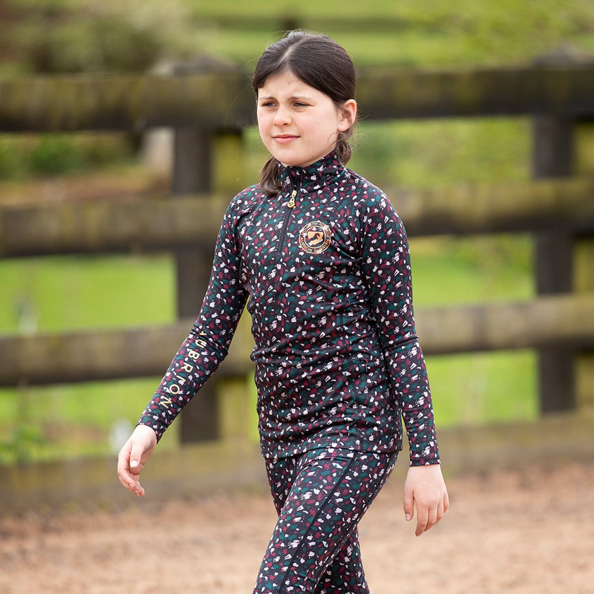 Aubrion Children's Newbury Long Sleeve Base Layer Brushstroke 8191