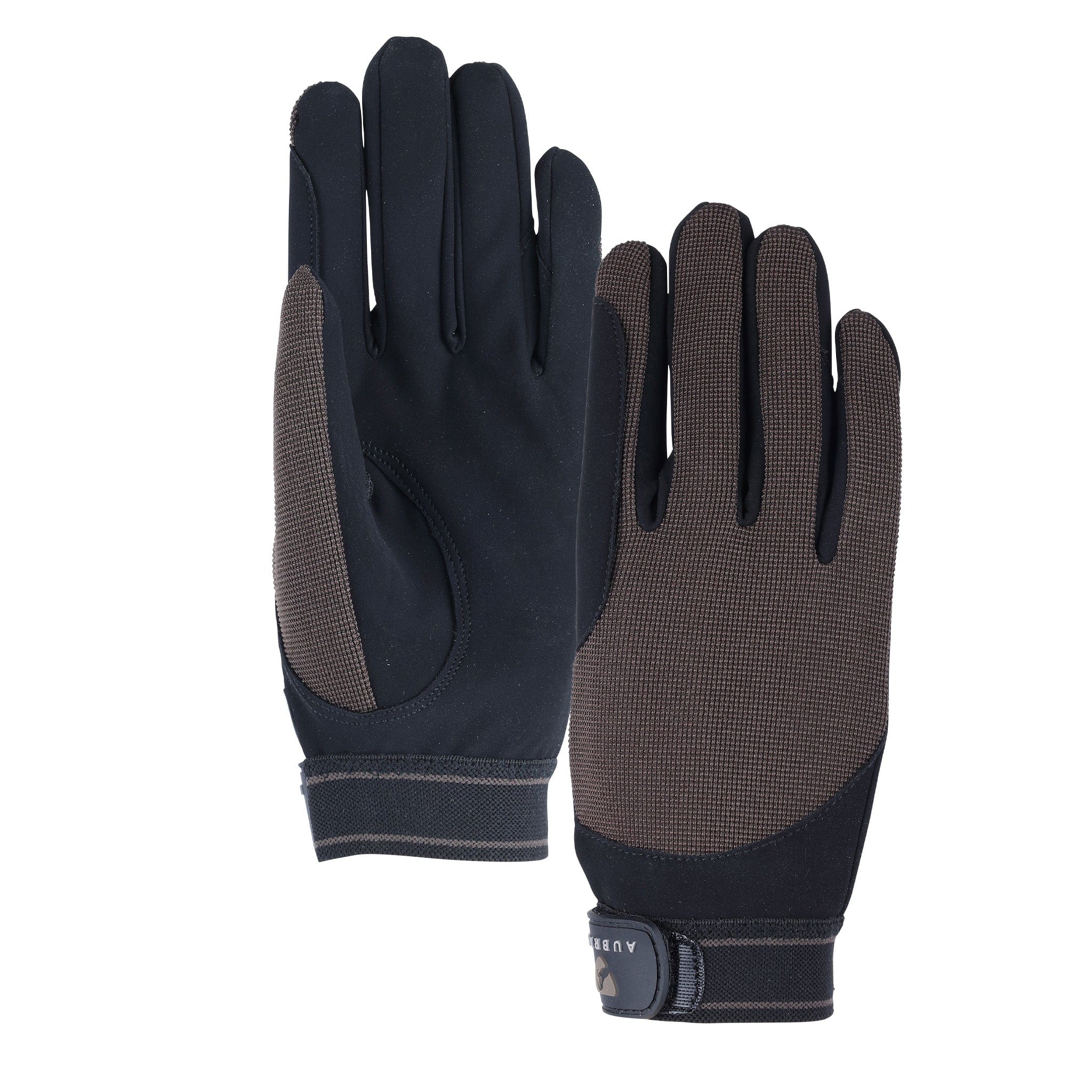 Aubrion Children's Mesh Riding Gloves - 9 - 10 Years · Brown