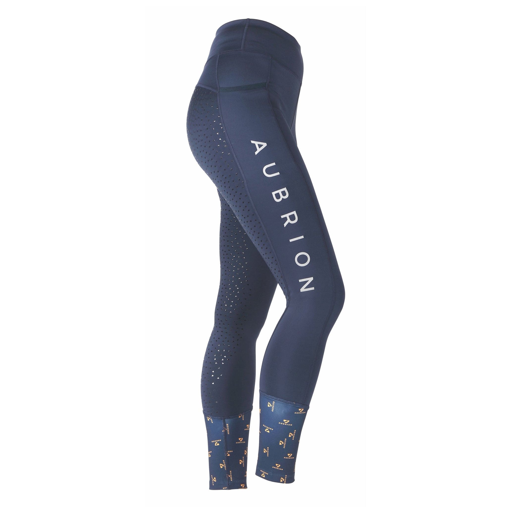 Aubrion Stanmore Silicone Full Seat Riding Tights 8173 Navy Side View