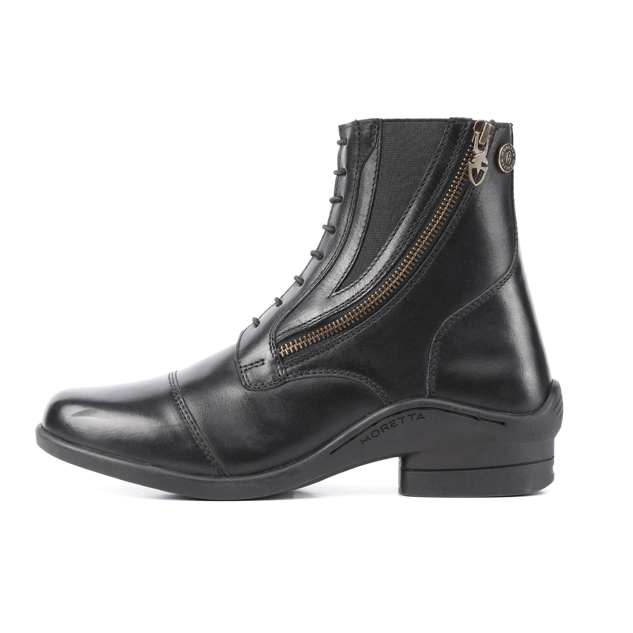Moretta Alessia Leather Paddock Boots Black Side Studio 9733
