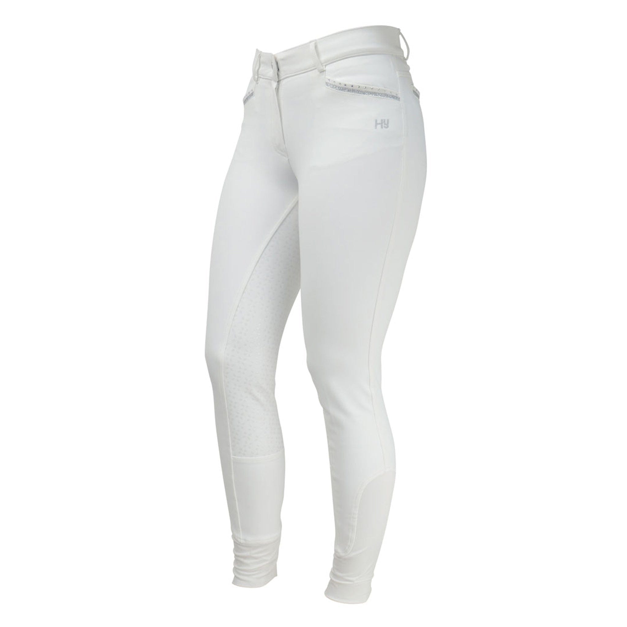 HyFASHION Roka Crystal Silicone Full Seat Breeches 13984 White Side