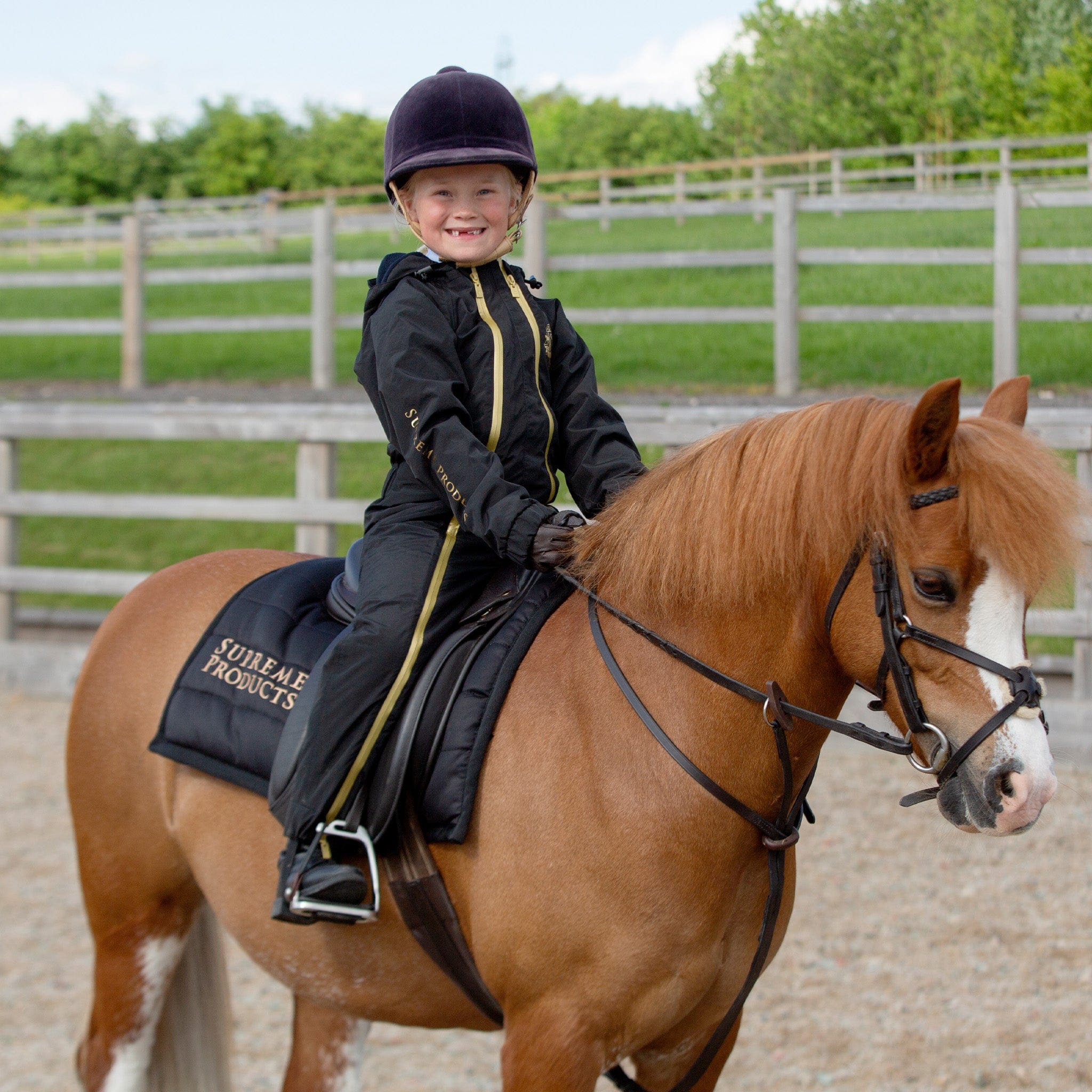 Children's long store waterproof riding coat