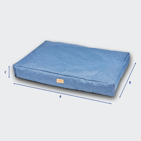 Weatherbeeta Denim Pillow Dog Bed Size Guide Image