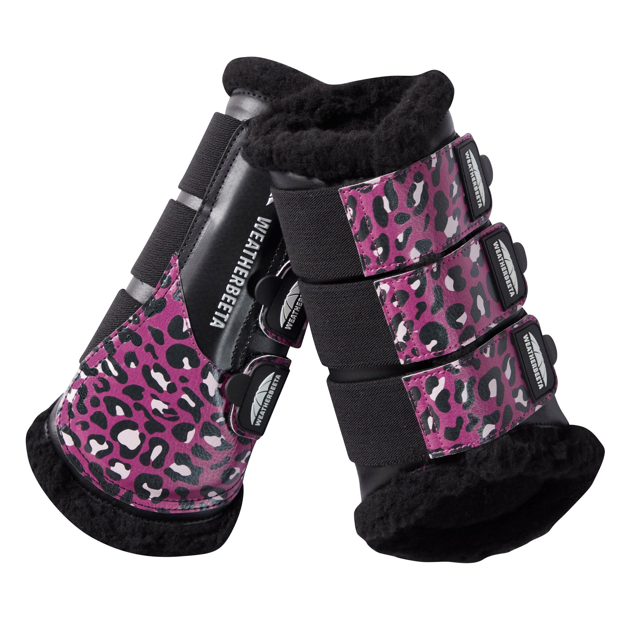 Weatherbeeta Prime Leopard Print Brushing Boots Pink 1006958001