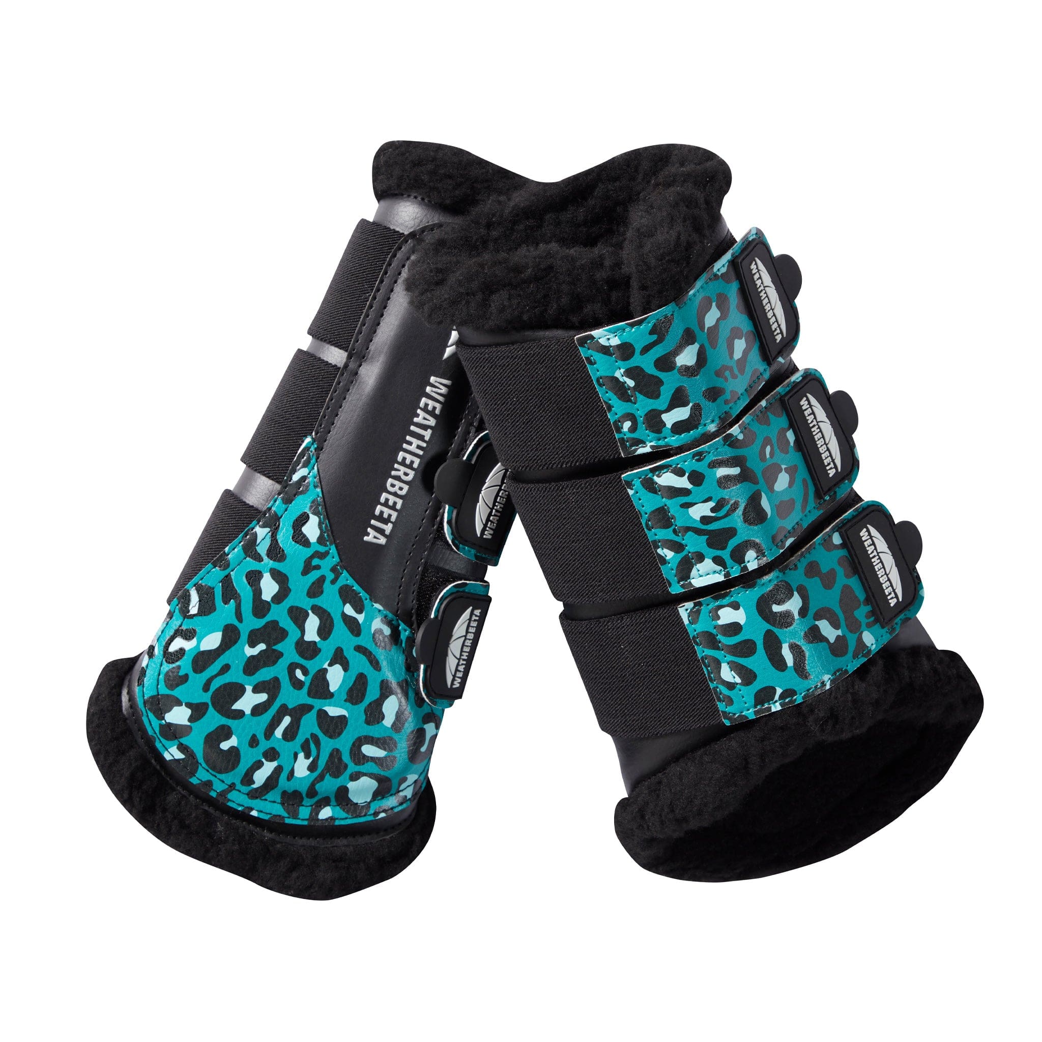 Weatherbeeta Prime Turquoise Leopard Print Brushing Boots