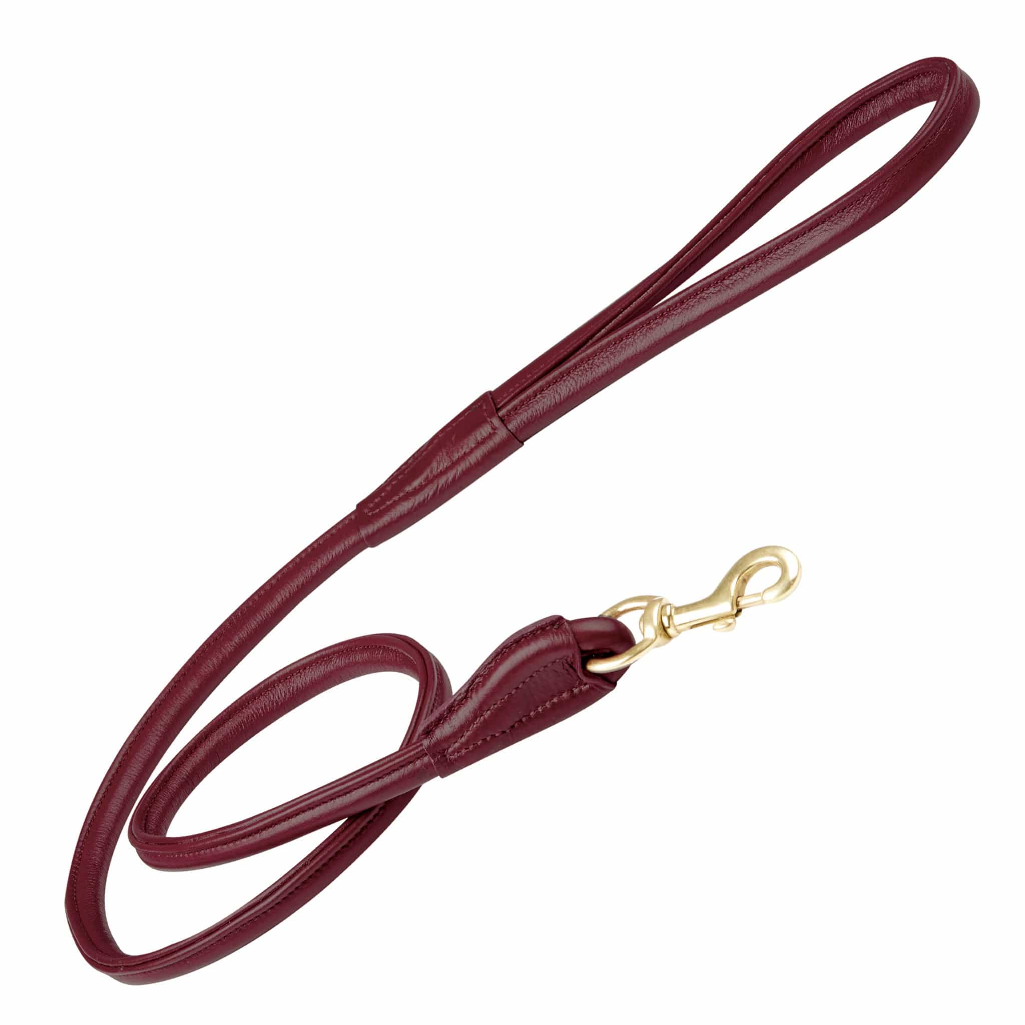 Weatherbeeta Rolled Leather Dog Lead - Maroon