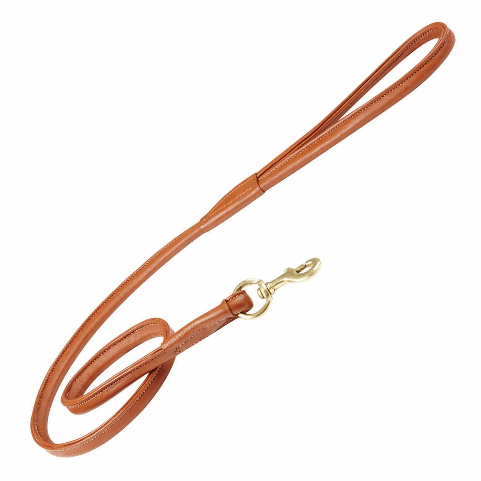 Weatherbeeta Rolled Leather Dog Lead - Tan