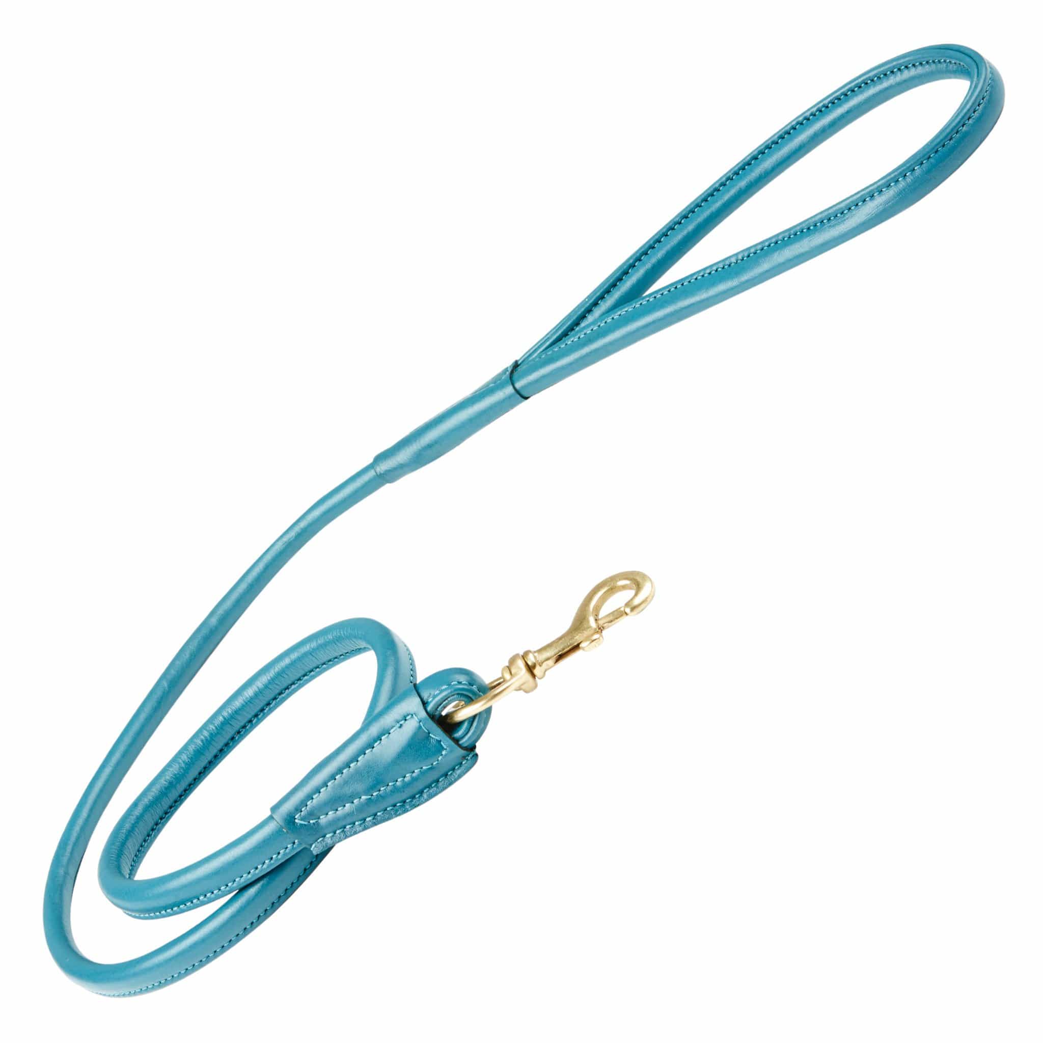 Weatherbeeta Rolled Leather Dog Lead - Teal