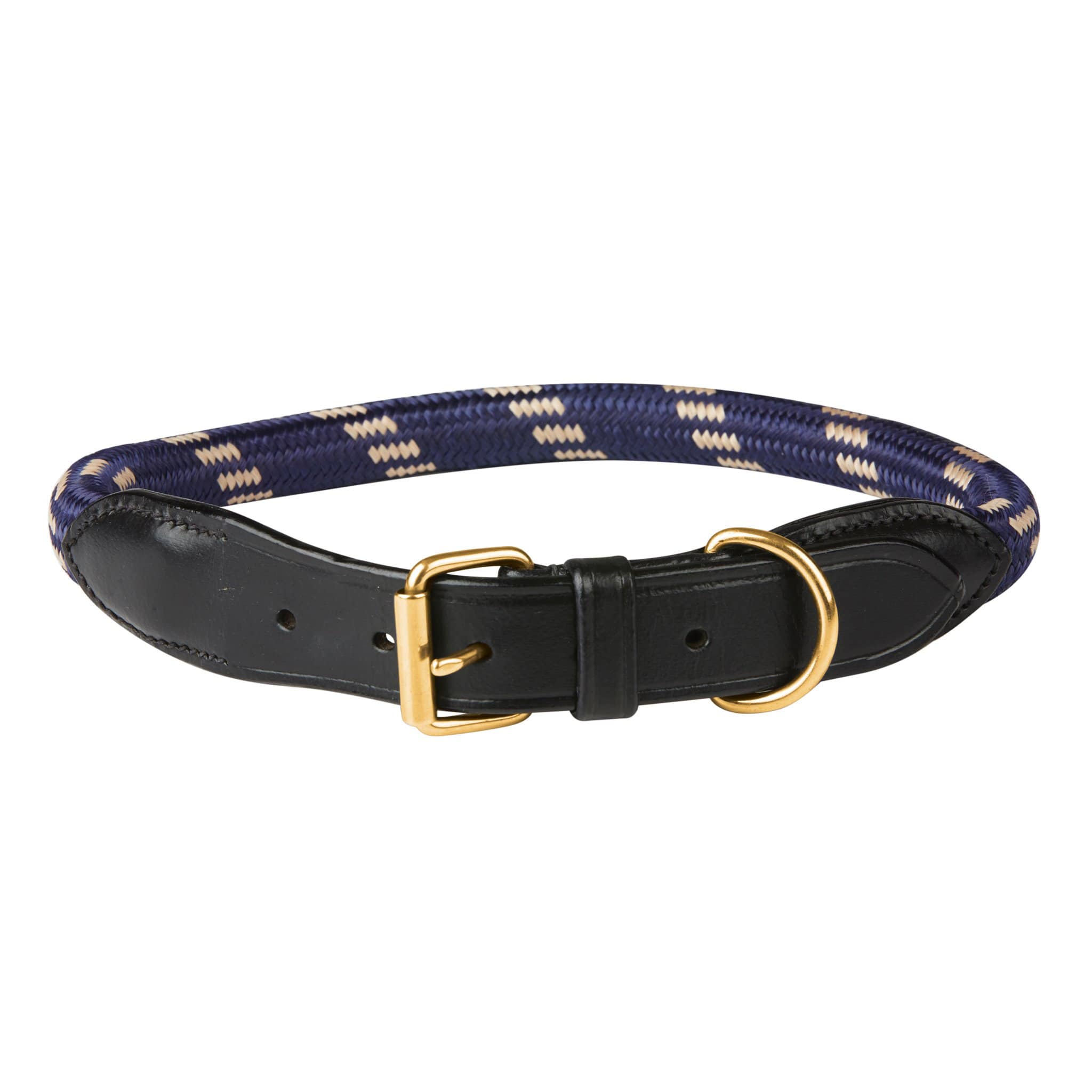 Weatherbeeta Rope Leather Dog Collar - X-Large · Navy