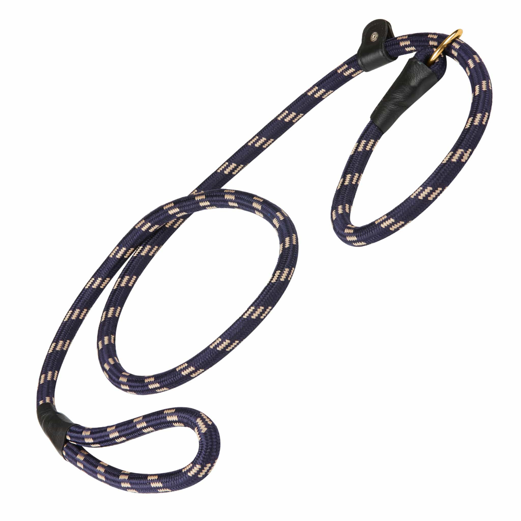 Weatherbeeta Rope Leather Slip Dog Lead - Small · Navy