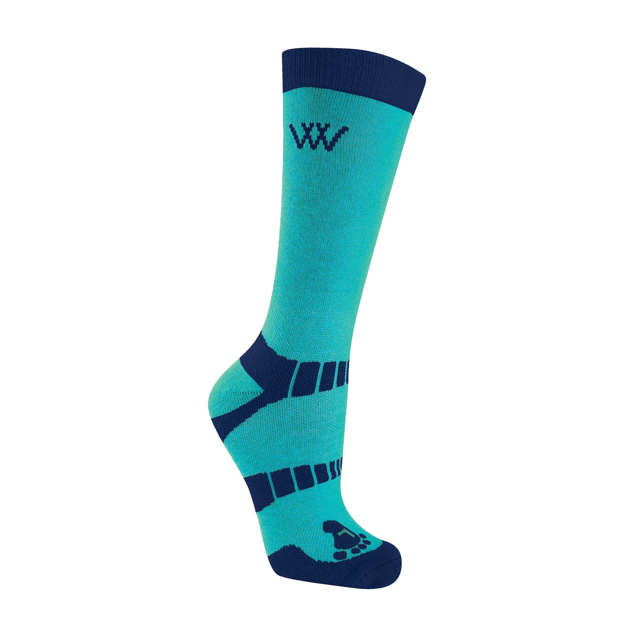 Woof Wear Waffle Knit Bamboo Short Riding Socks 2 Pack - Small (UK 3 - 5.5) · Ocean and Navy