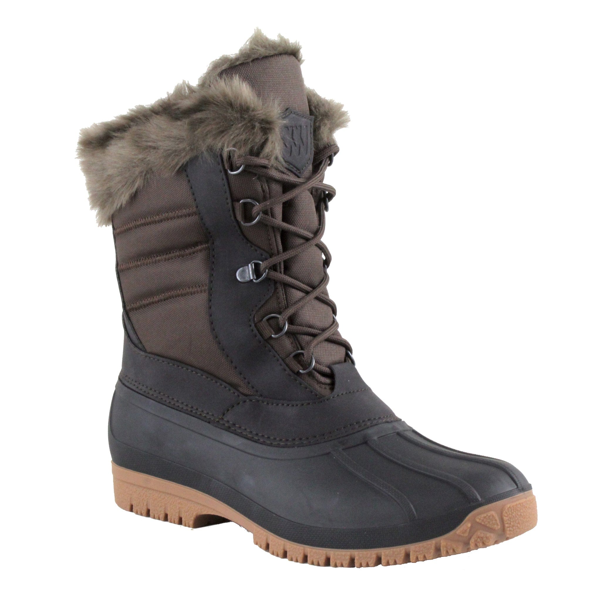 Woof Wear Mid Winter Boots WF0036 Black and Chocolate Brown