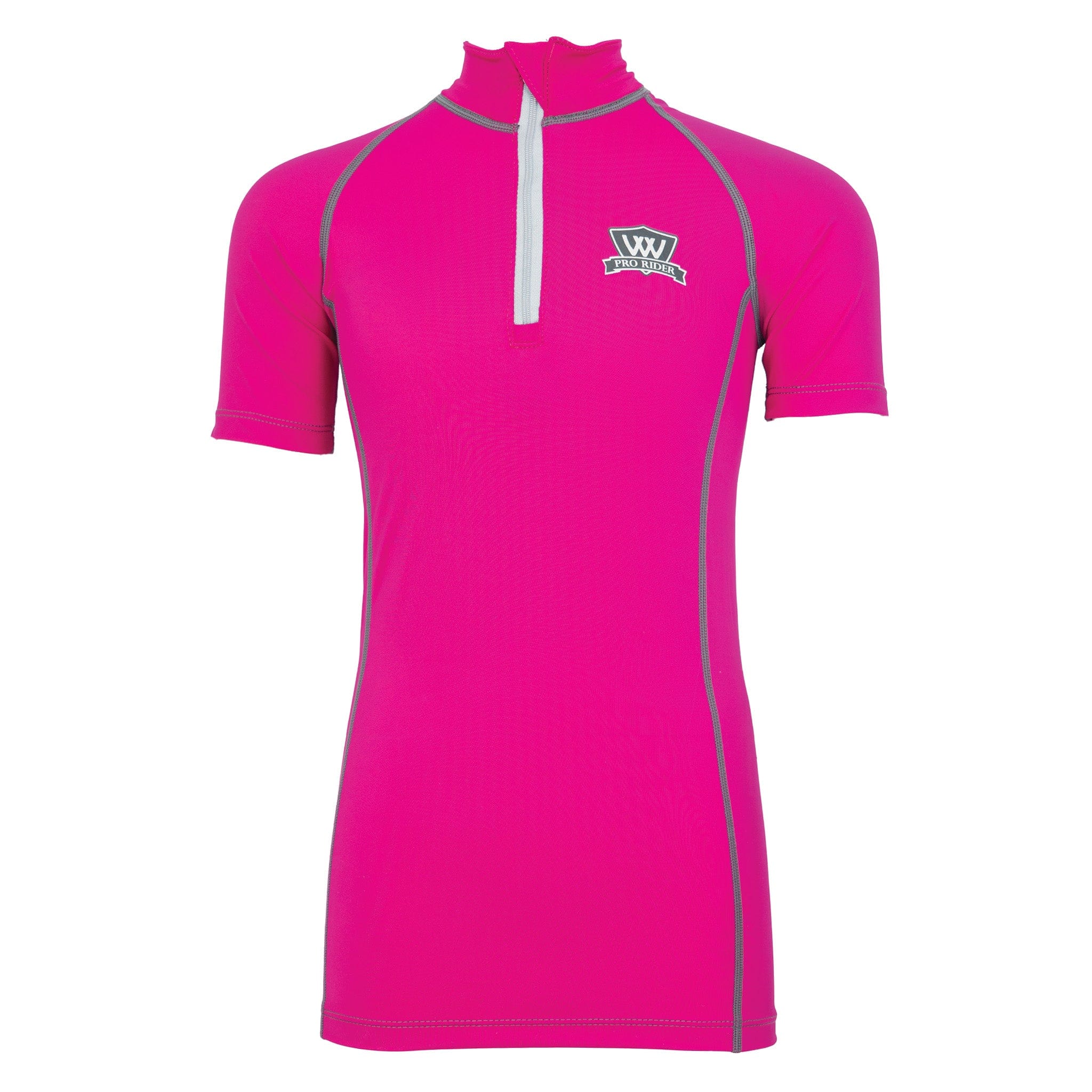 Woof Wear Young Rider Pro Short Sleeve Base Layer WA0007 Berry Front View