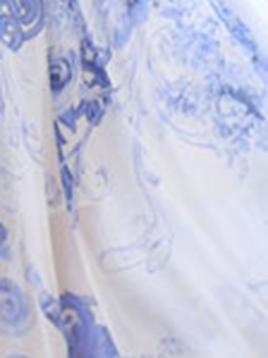 Ruffle Sleeve Bowknot Printed Chiffon Maxi Dress