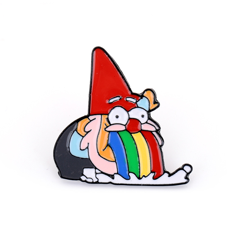 Rainbow Gnome Brooch