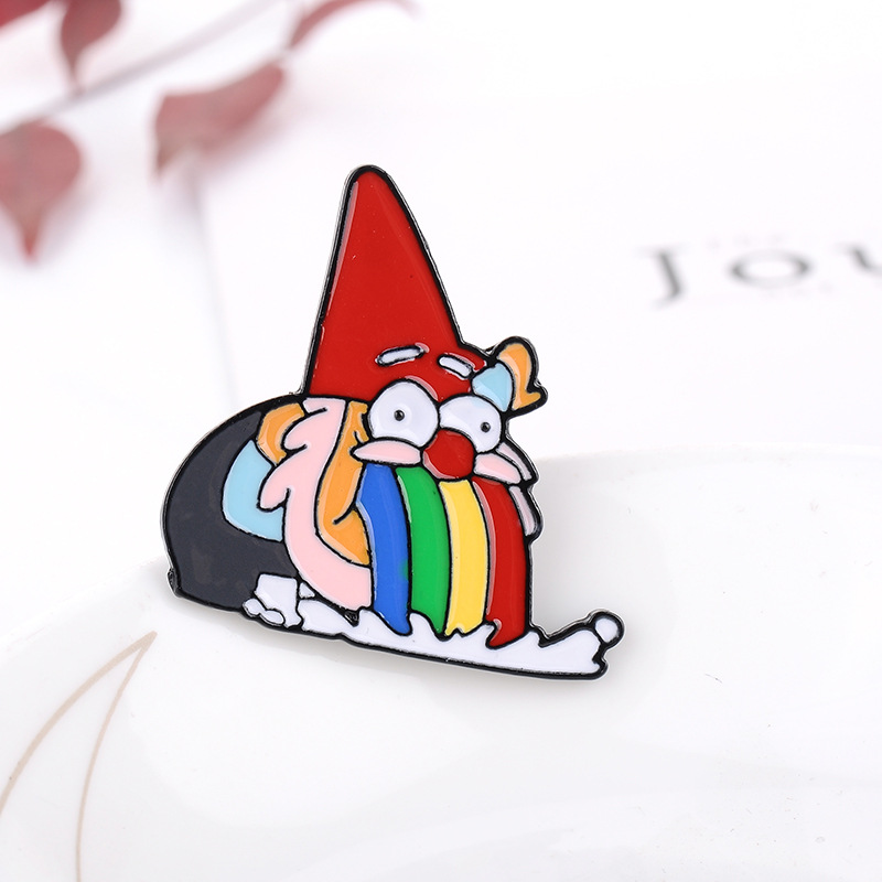 Rainbow Gnome Brooch