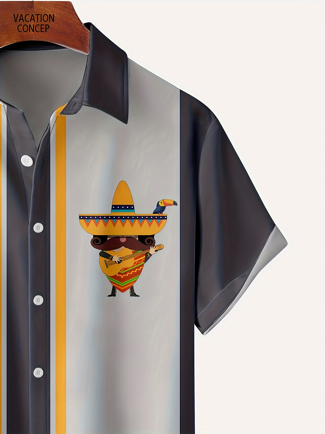 Men's Hawaiian Shirts Cinco de Mayo Art Print Chest Pocket  Bowling Style Aloha Shirts