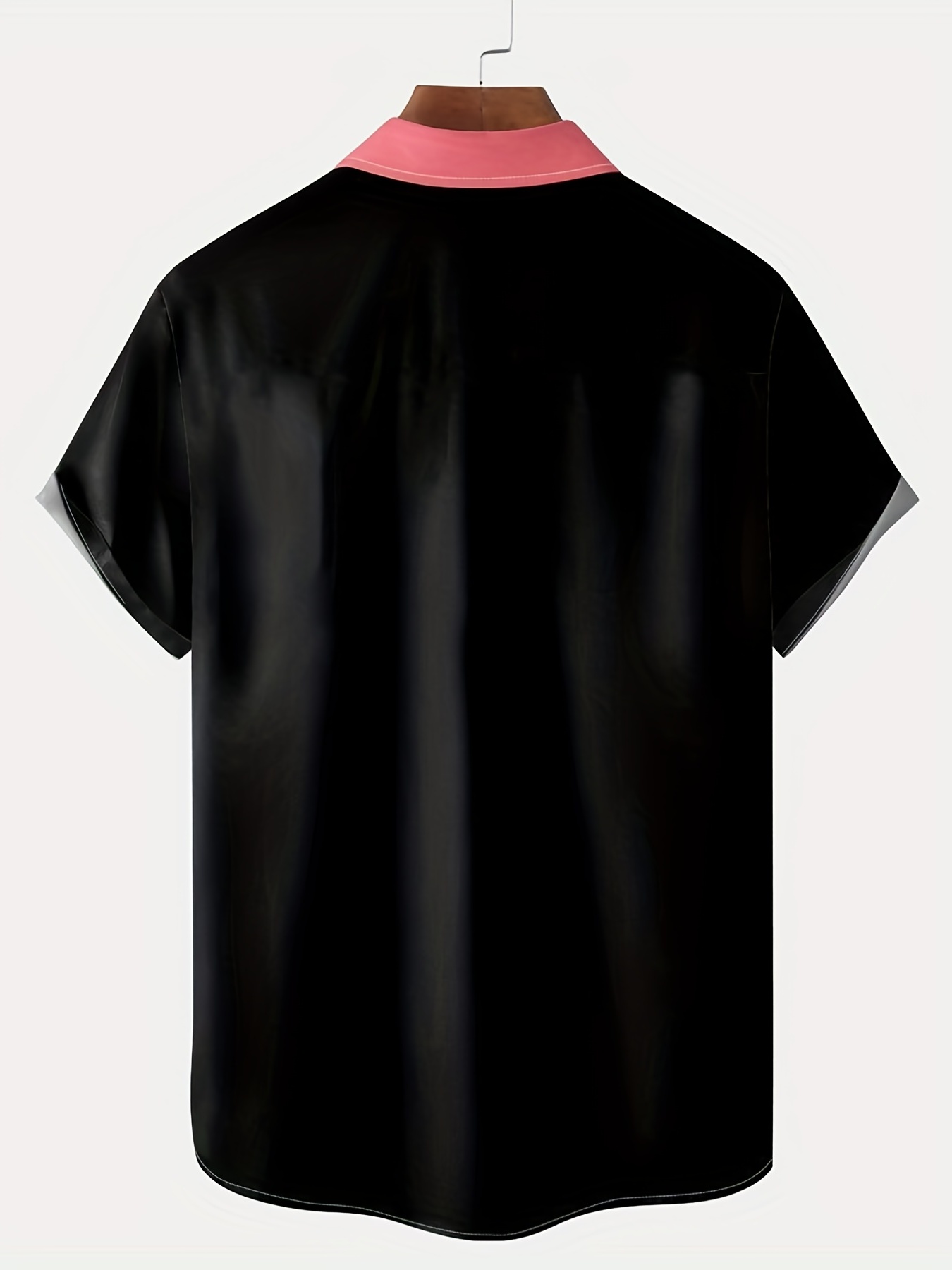 Men's Hawaiian Shirts Flamingo Drink Cocktail Chest Pocket  Bowling Style Aloha Shirts