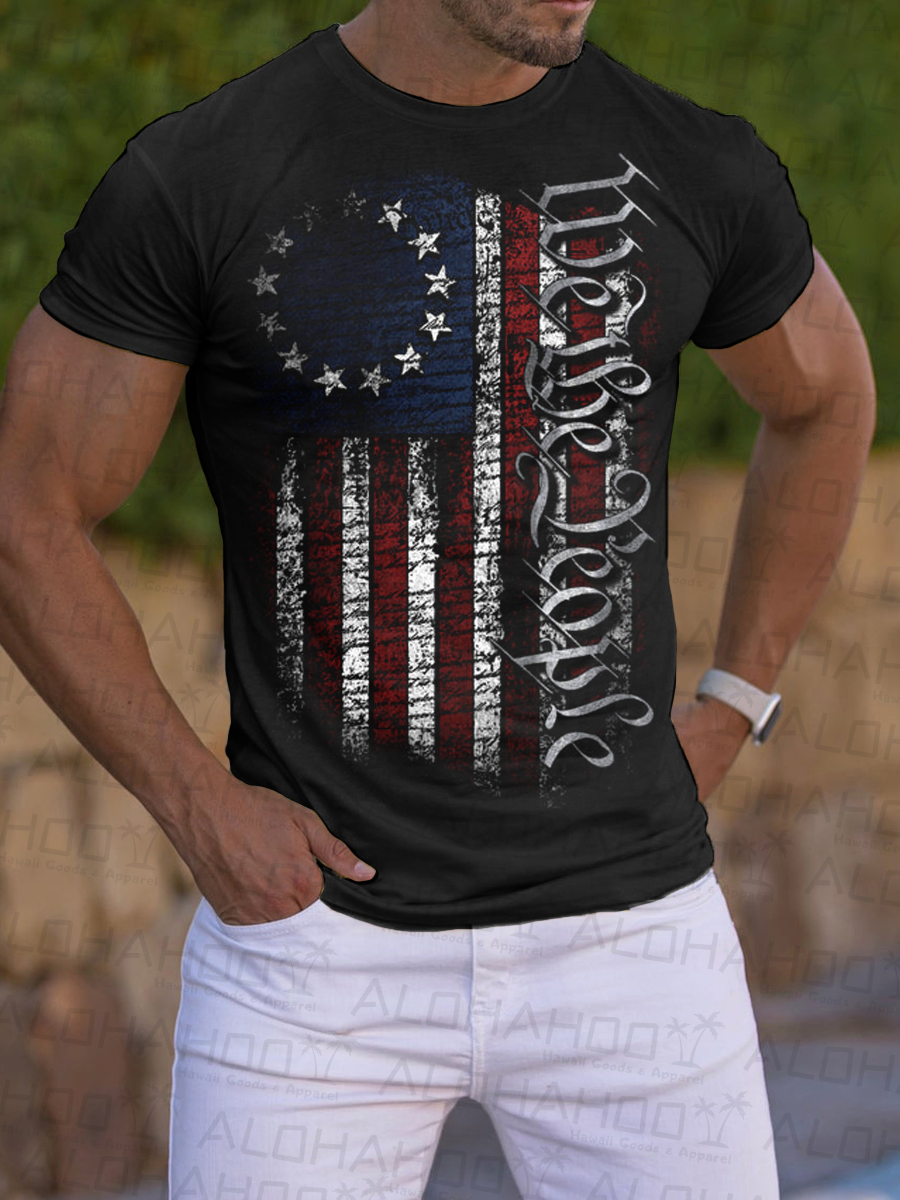 Men's T-shirt 4th of July Shirts Muscle Graphic American Flag Shirt