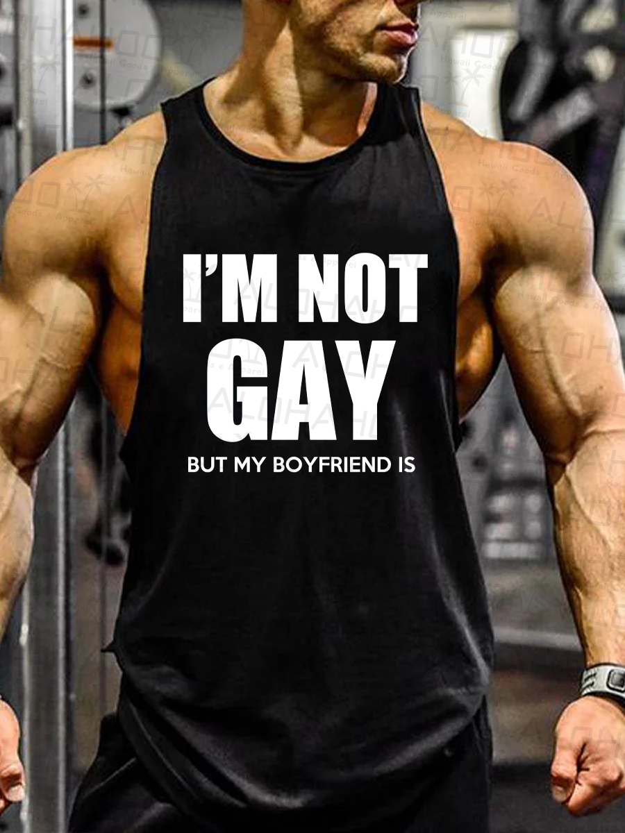 I'm Not Gay Men's Fun Pride Art Print Tank Top Muscle Tee