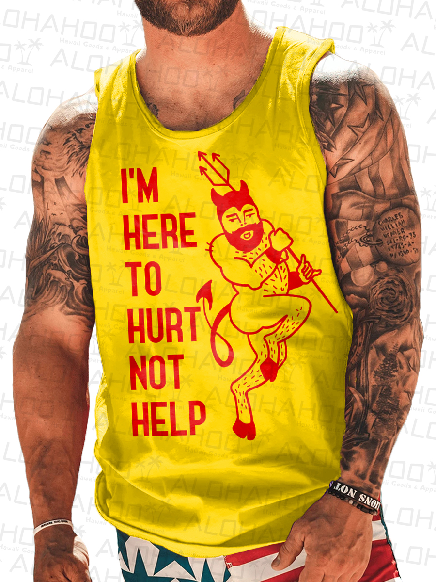 Men's Fun I'M Here To Hurt Not Help Art Pattern T-Shirt