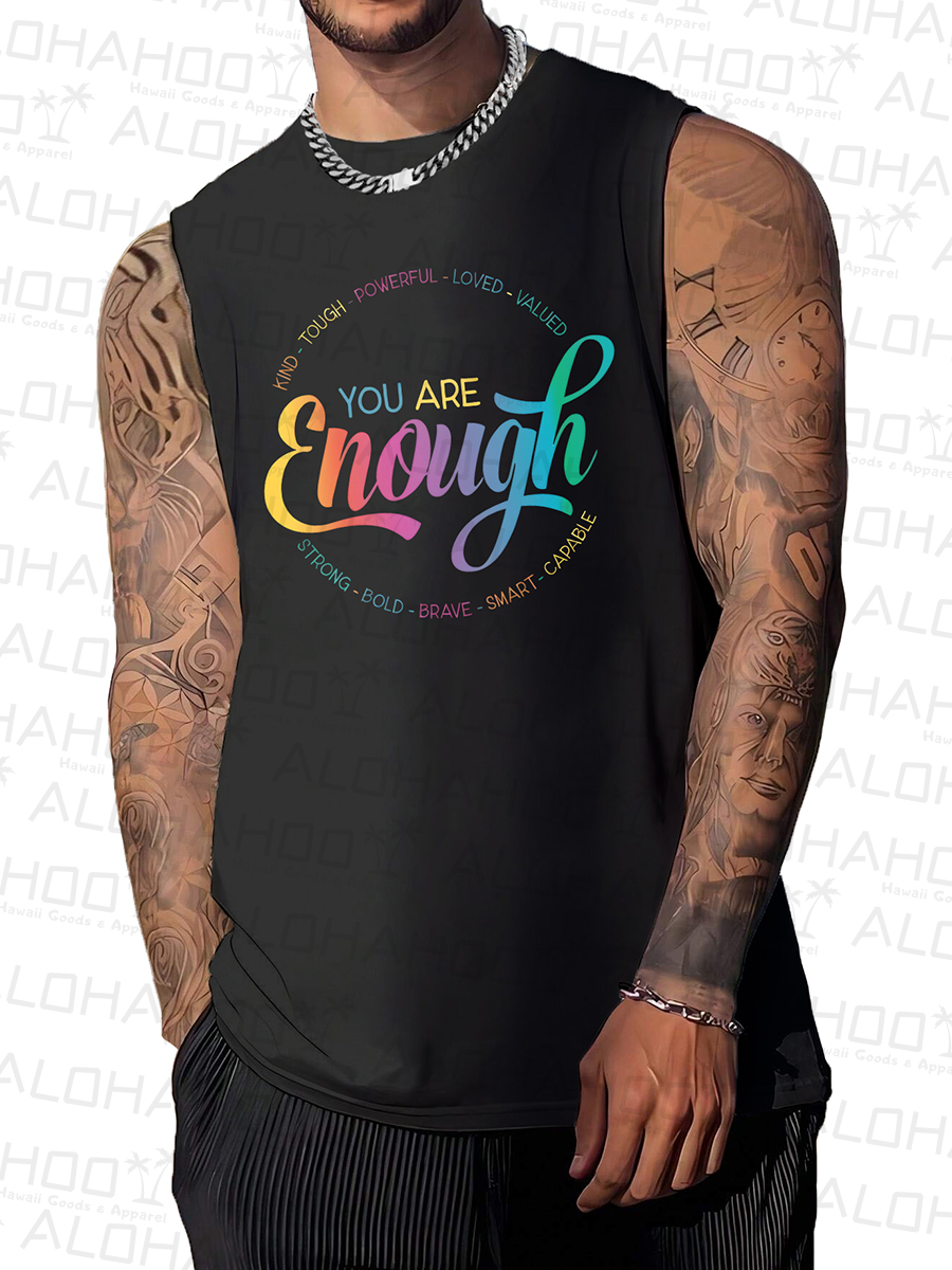 Men's Pride Rainbow You Are Enough Tank Top T-Shirt
