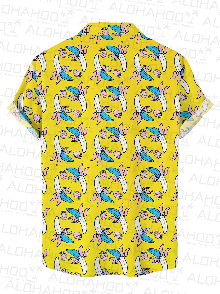 Men's Hawaiian Shirts Fruit Print Short Sleeve Shirt