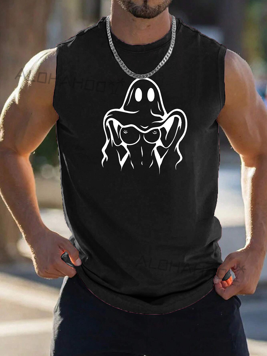 Men's Tank Top Fun And Sexy Ghost Print Cozy Sleeveless T-Shirt