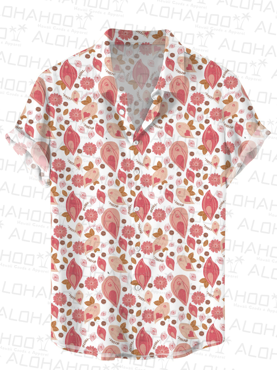 Men's Hawaiian Shirt Fun Floral Art Print Shirt