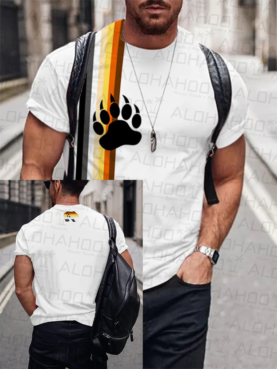 Men's Pride Bear Print Casual T-Shirt