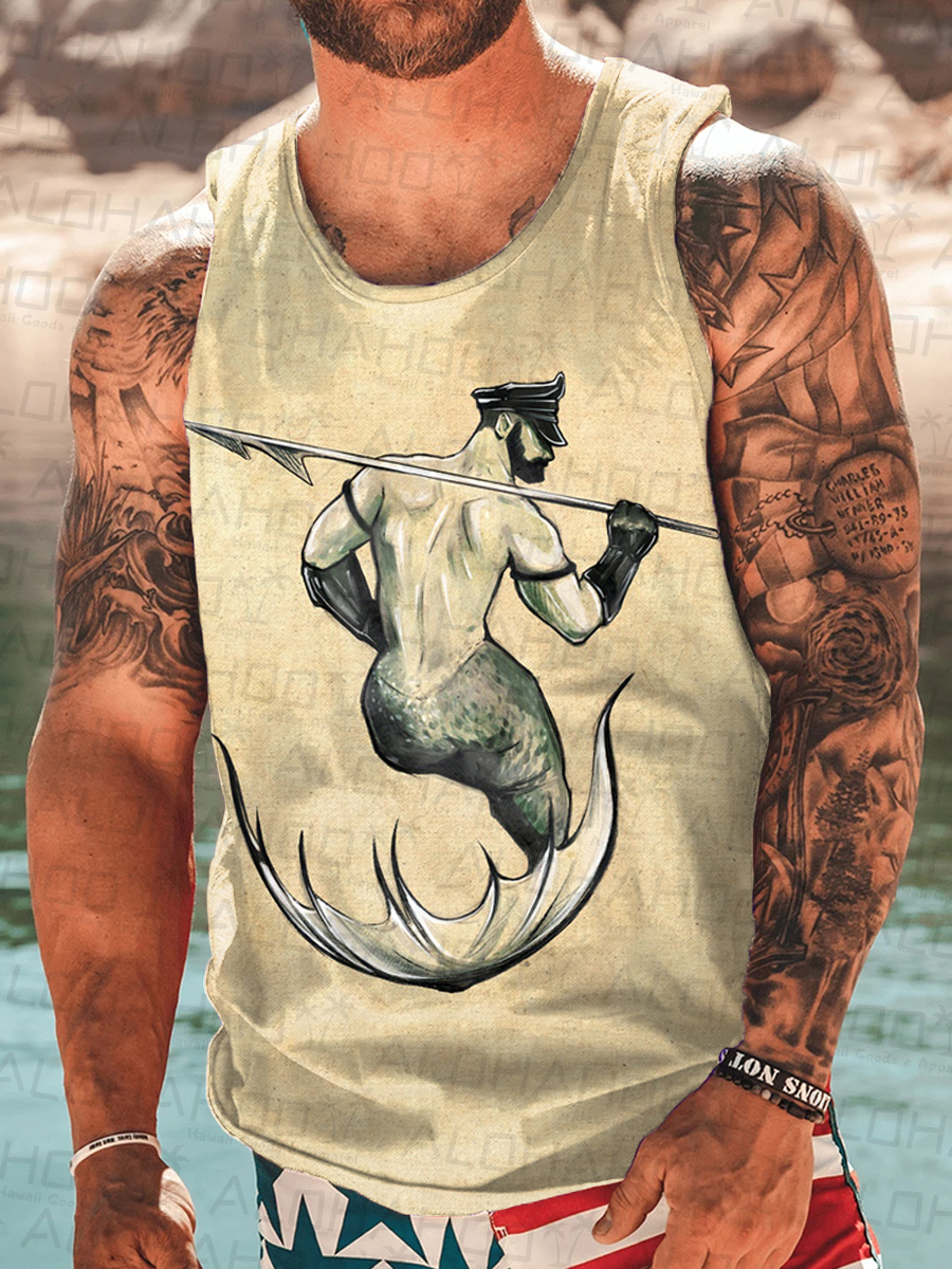 Men's Pride Merman Art Pattern T-Shirt