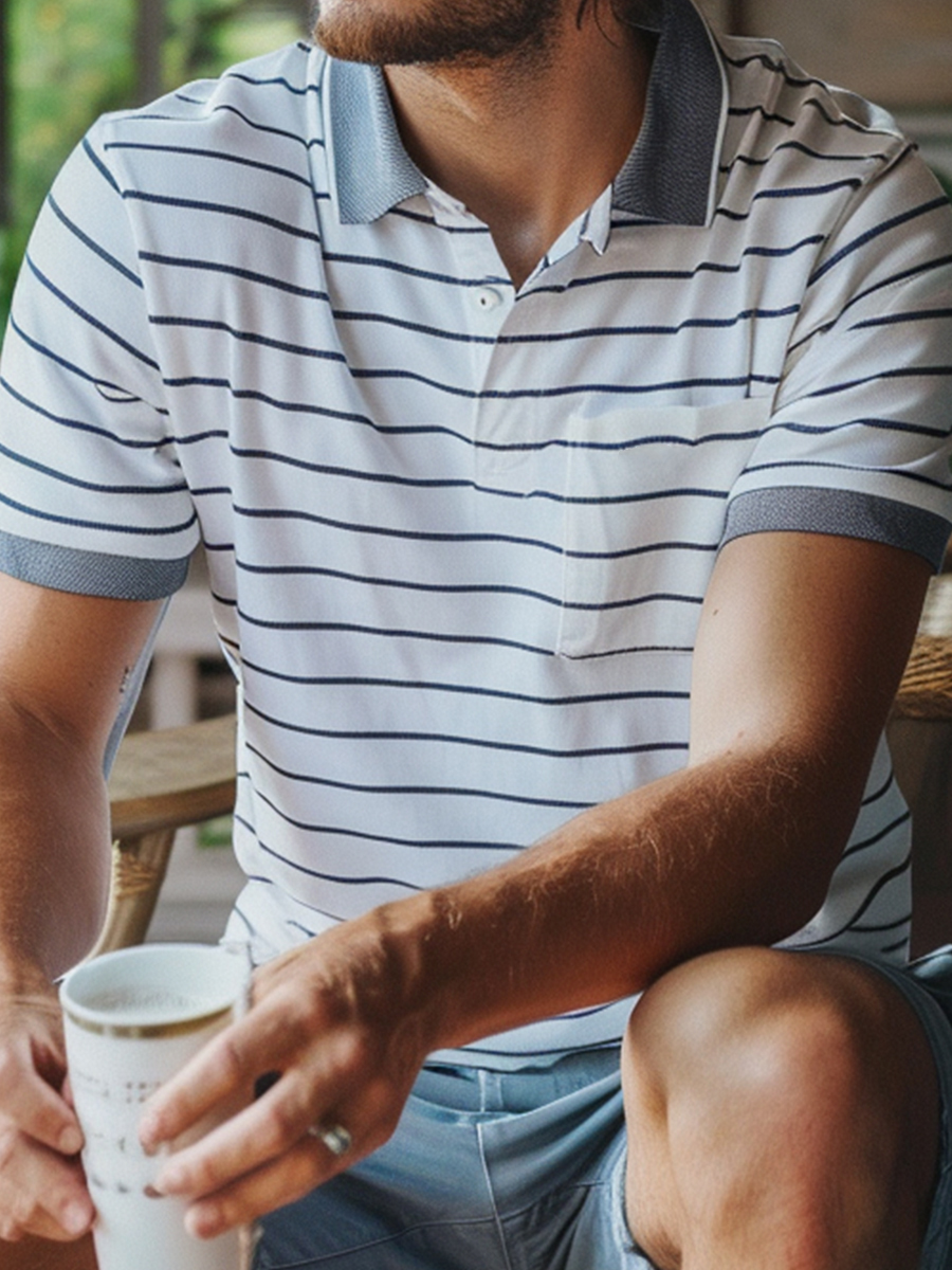 Men's Basics Stripes Polo Shirt