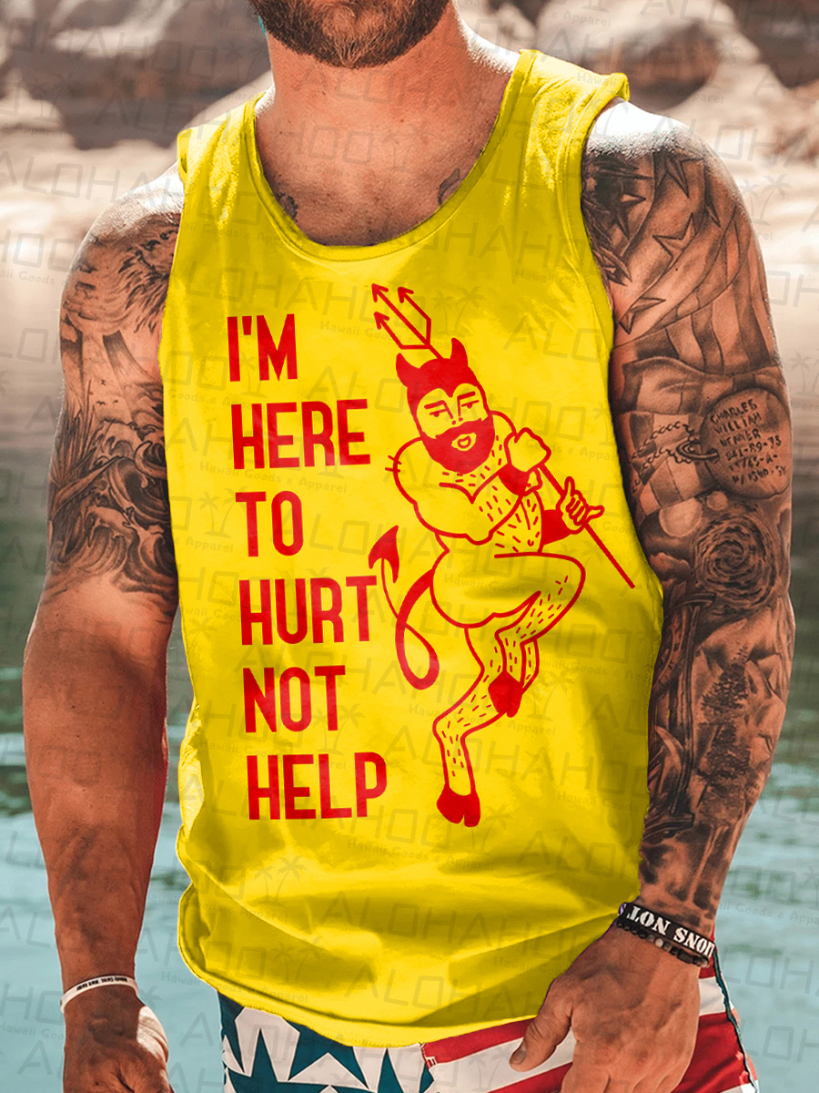 Men's Fun I'M Here To Hurt Not Help Art Pattern T-Shirt
