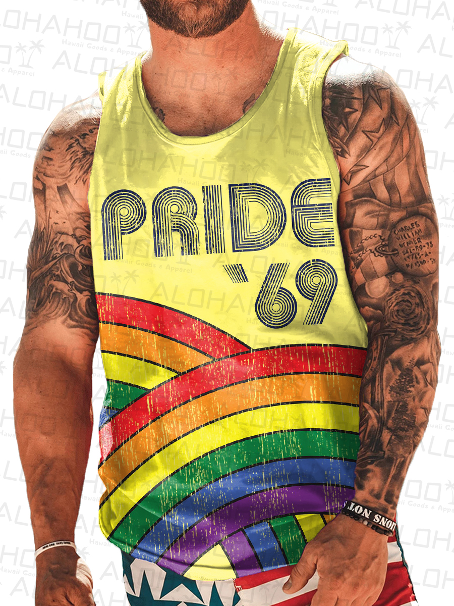 Men's Tank Top Pride 69 Art Print Crew Neck Tank T-Shirt