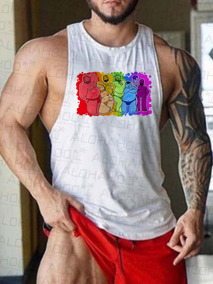 Men's Pride Fun Art Print Tank Top Muscle Tee