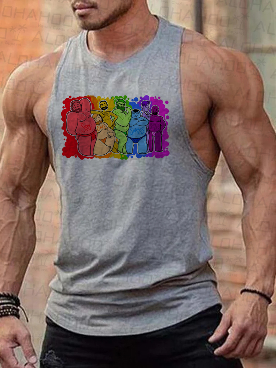 Men's Pride Fun Art Print Tank Top Muscle Tee