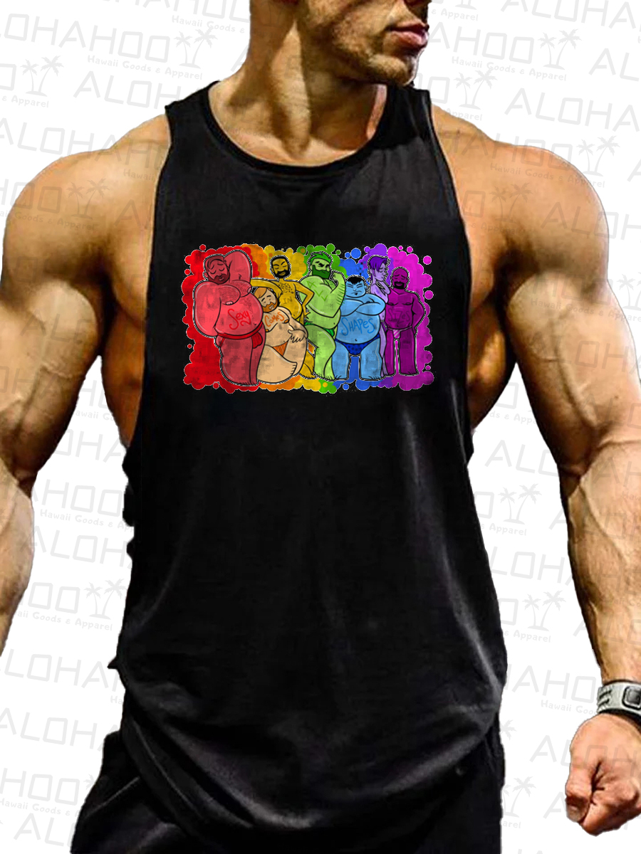 Men's Pride Fun Art Print Tank Top Muscle Tee