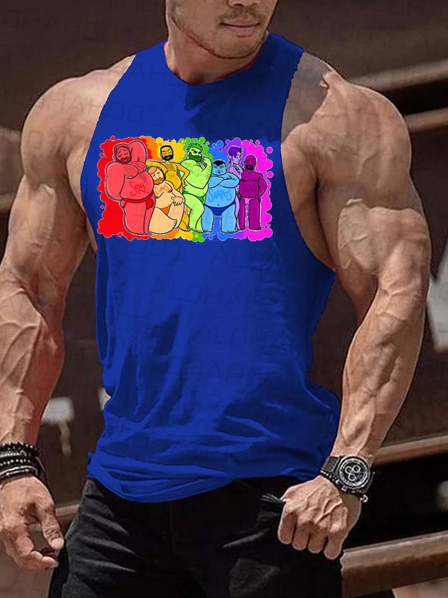 Men's Pride Fun Art Print Tank Top Muscle Tee