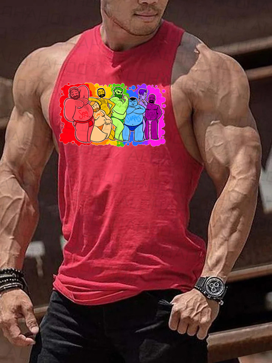 Men's Pride Fun Art Print Tank Top Muscle Tee