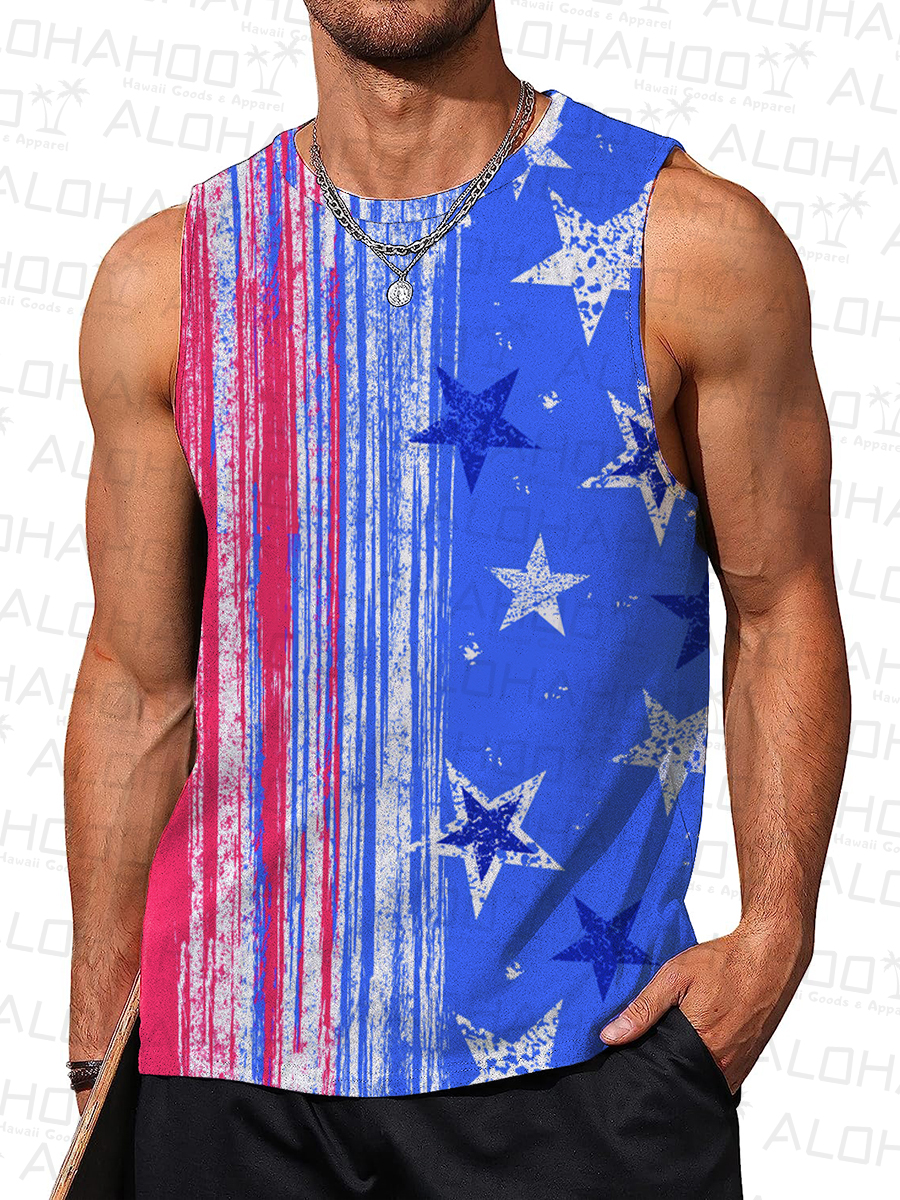 Men's Sleeveless T-shirt 4th of July Shirts Muscle Tank Top American Flag Shirt