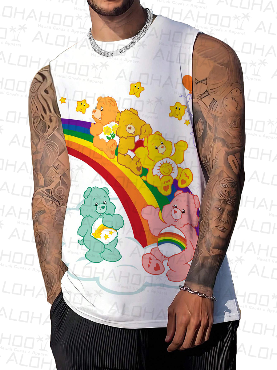 Men's Fun Bear Pride Art Print Tank Top Muscle Tee