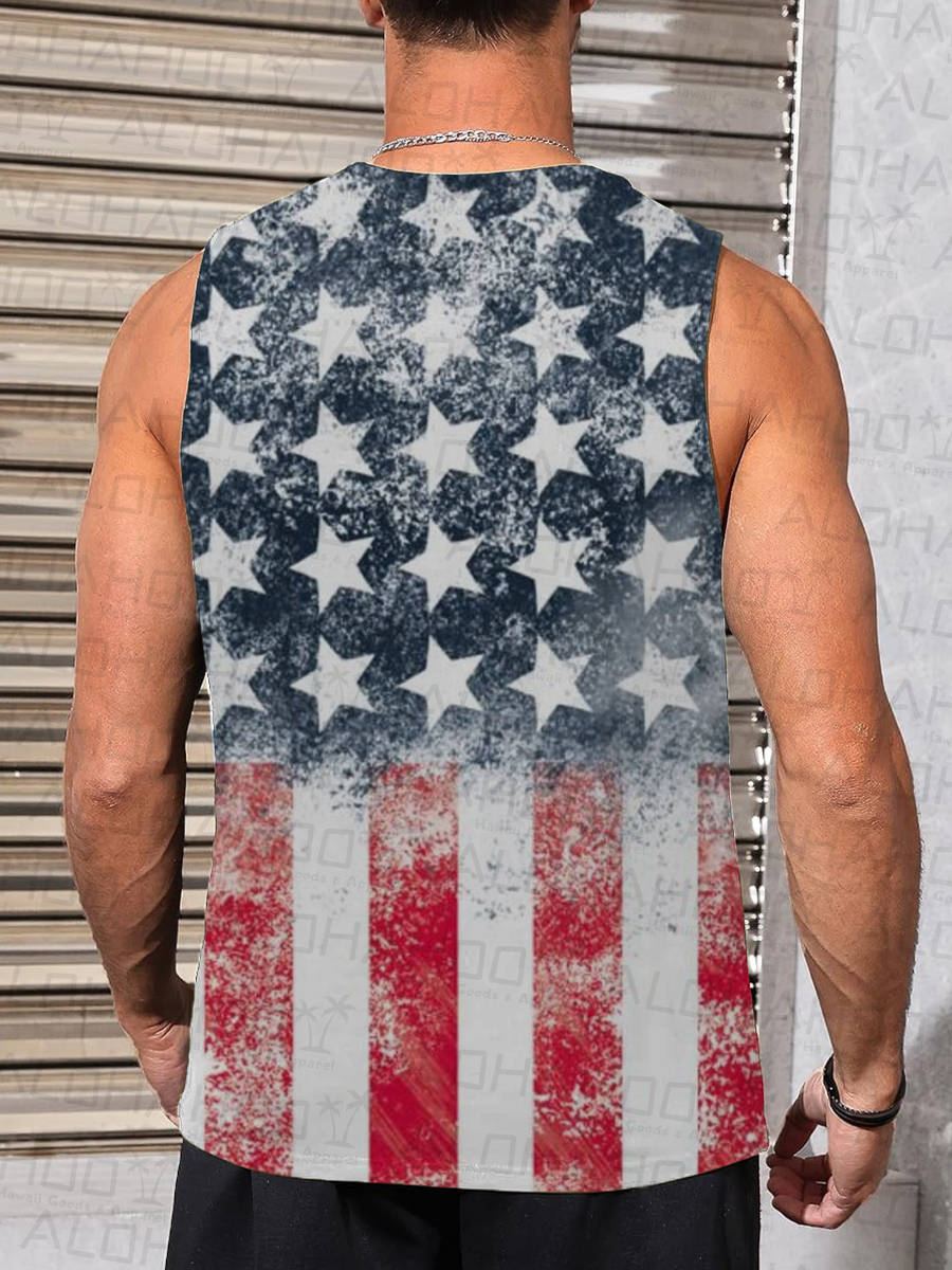 Men's Sleeveless T-shirt 4th of July Shirts Muscle Tank Top American Flag Shirt