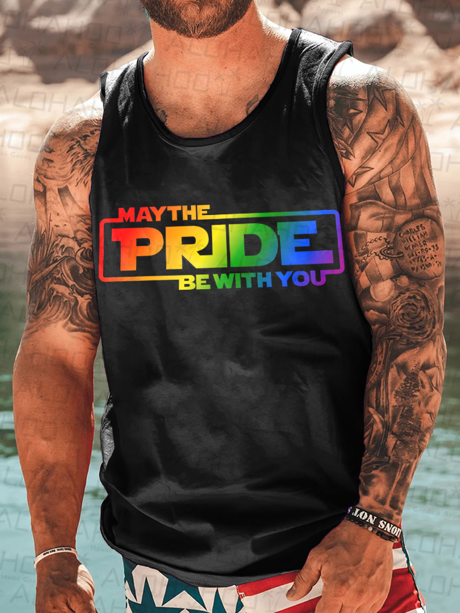 Men's Tank Top May The Pride With You Print Crew Neck Tank T-Shirt Muscle Tee
