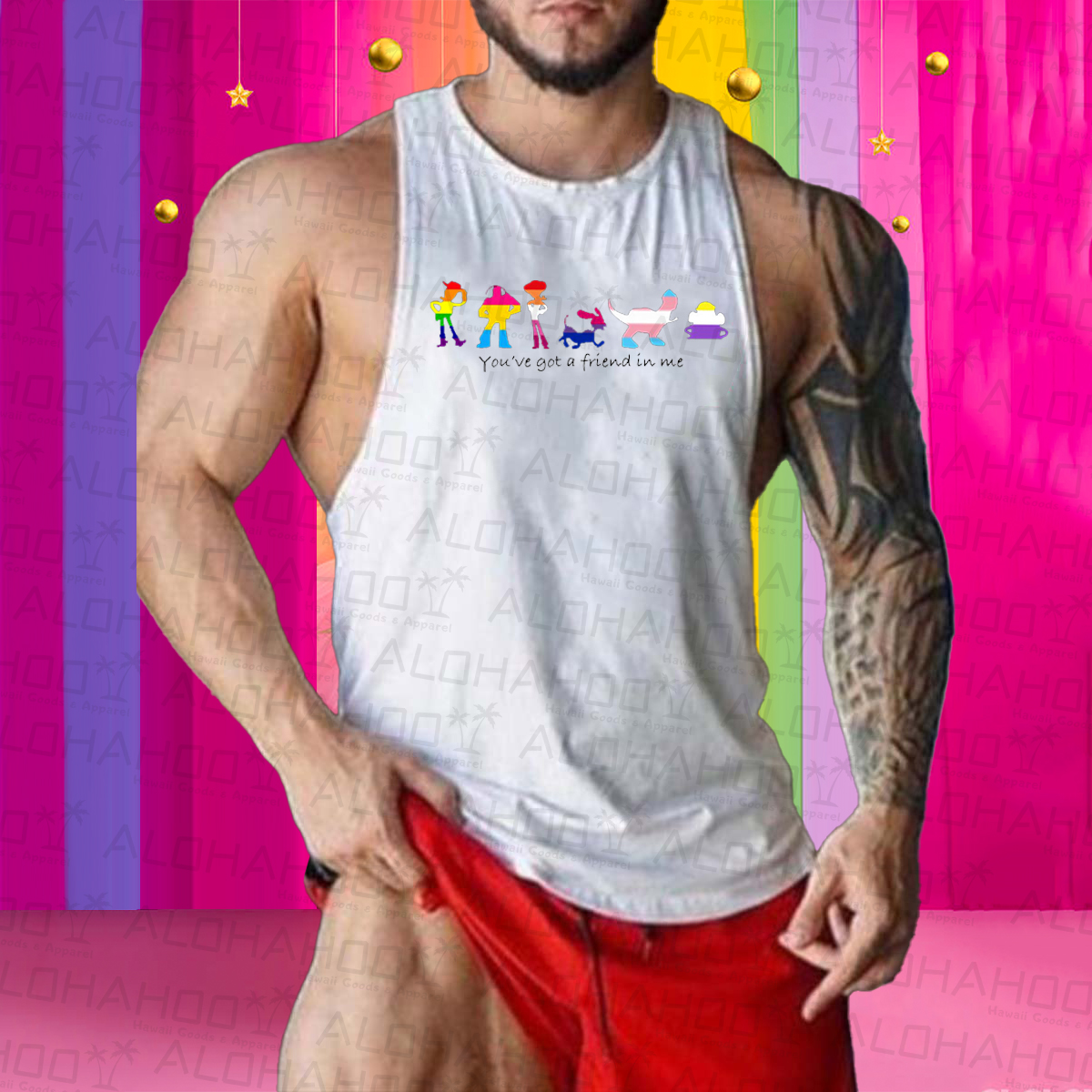 You've Got A Friend In Me Men's Fun Pride Art Print Tank Top Muscle Tee