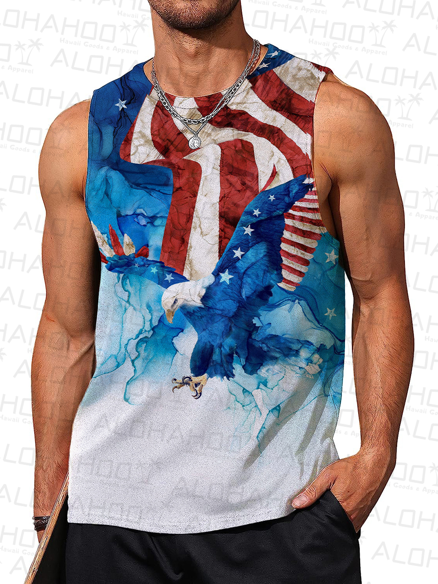 Men's Sleeveless T-shirt 4th of July Shirts Muscle Tank Top American Flag Shirt