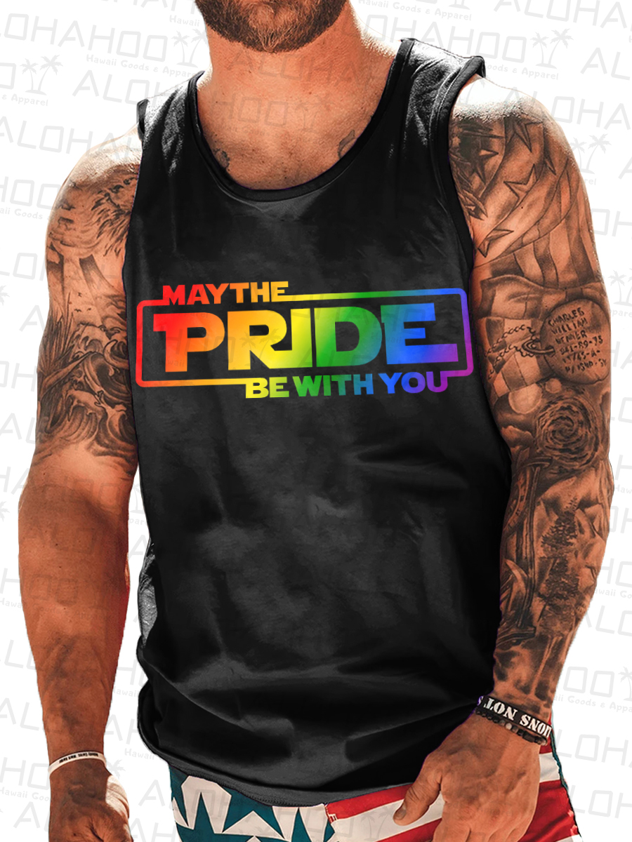 Men's Tank Top May The Pride With You Print Crew Neck Tank T-Shirt Muscle Tee
