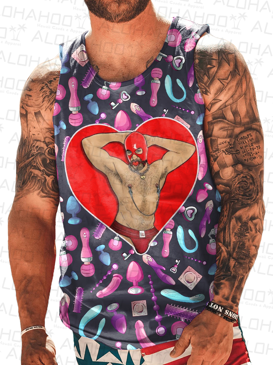 Men's Tank Top Pride BALL AND CHAIN Print Crew Neck Tank T-Shirt Muscle Tee