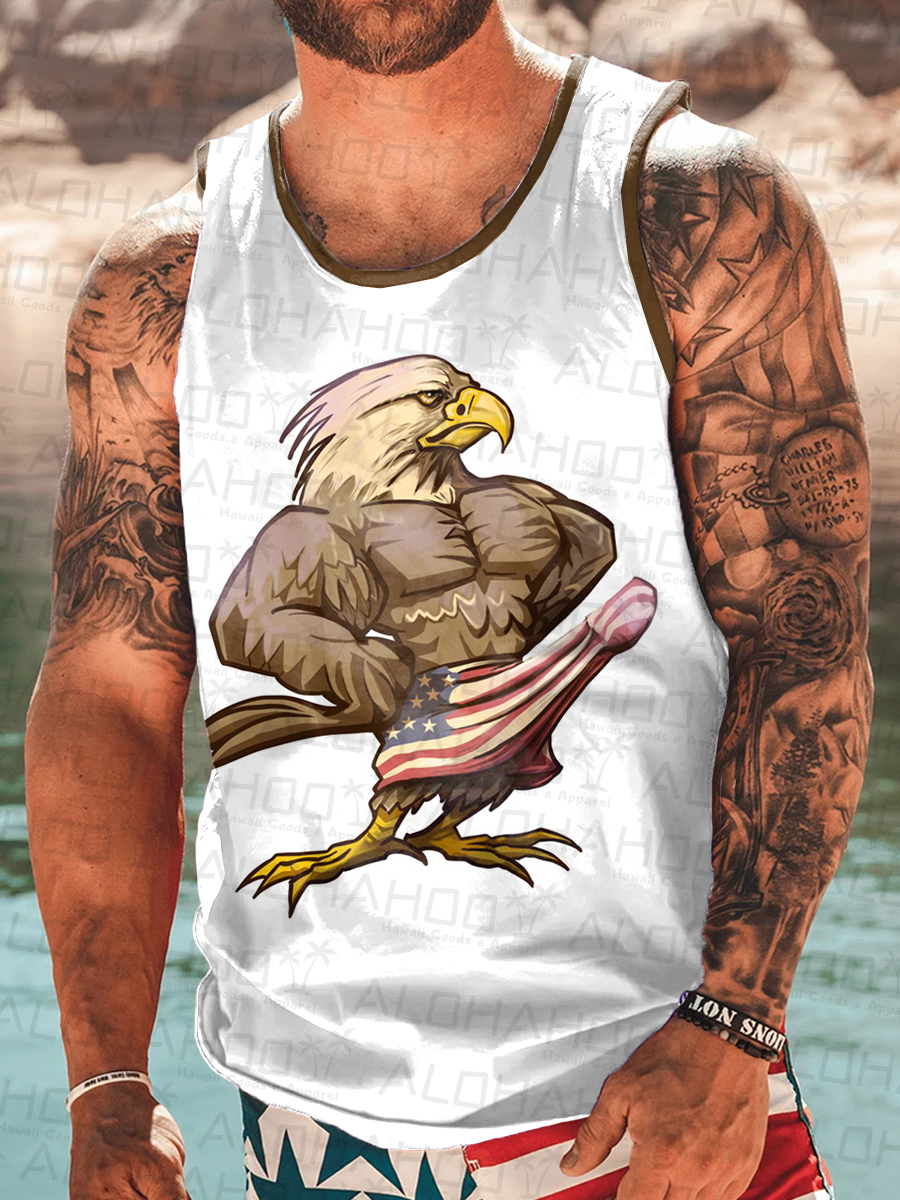 Men's Sleeveless T-shirt 4th of July Shirts Muscle Tank Top American Eagle Shirt