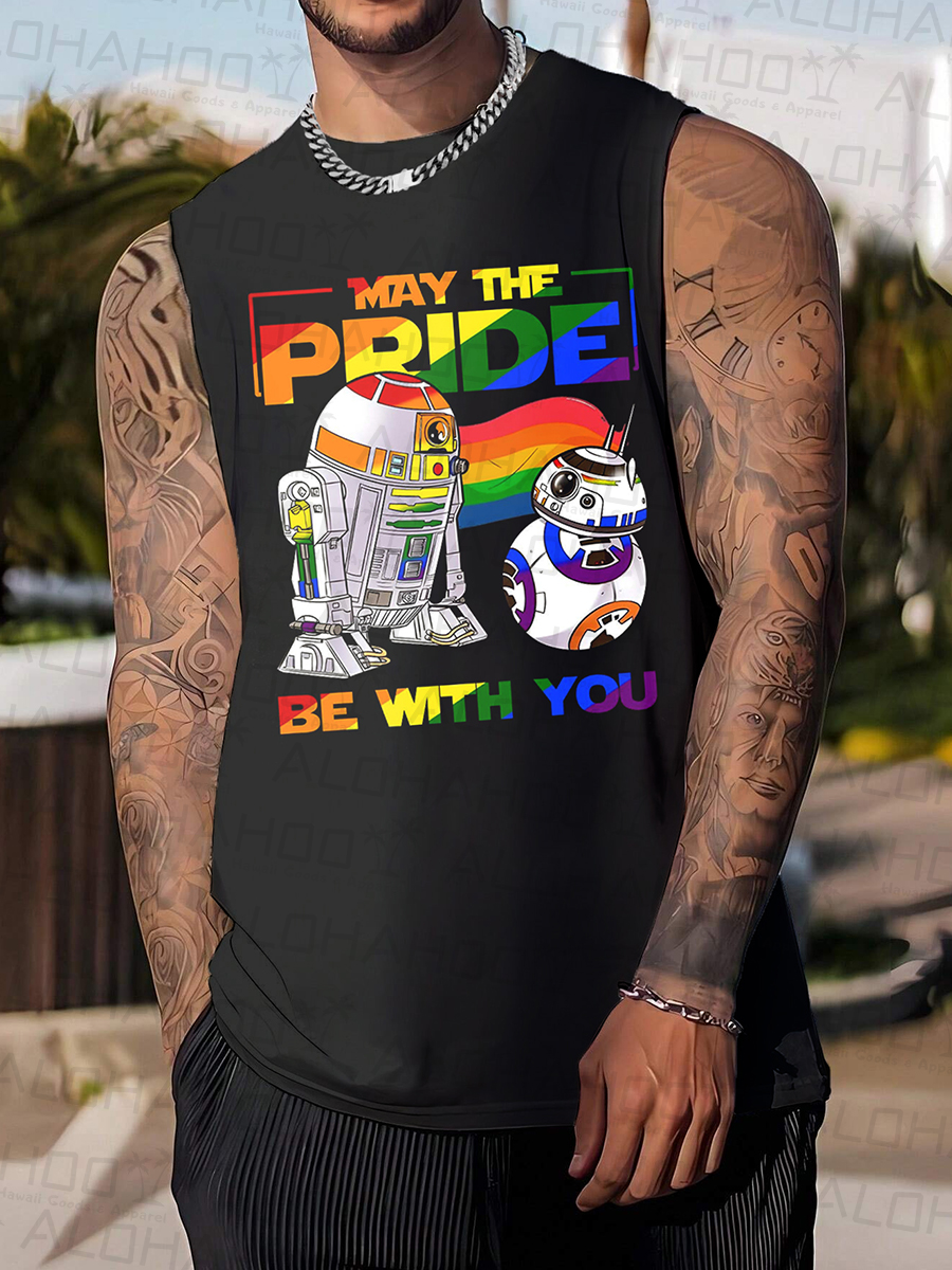 Men's Tank Top May The Pride With You Art Print Crew Neck Tank T-Shirt Muscle Tee